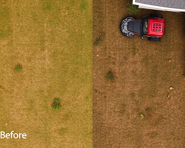 Lawn before professional care