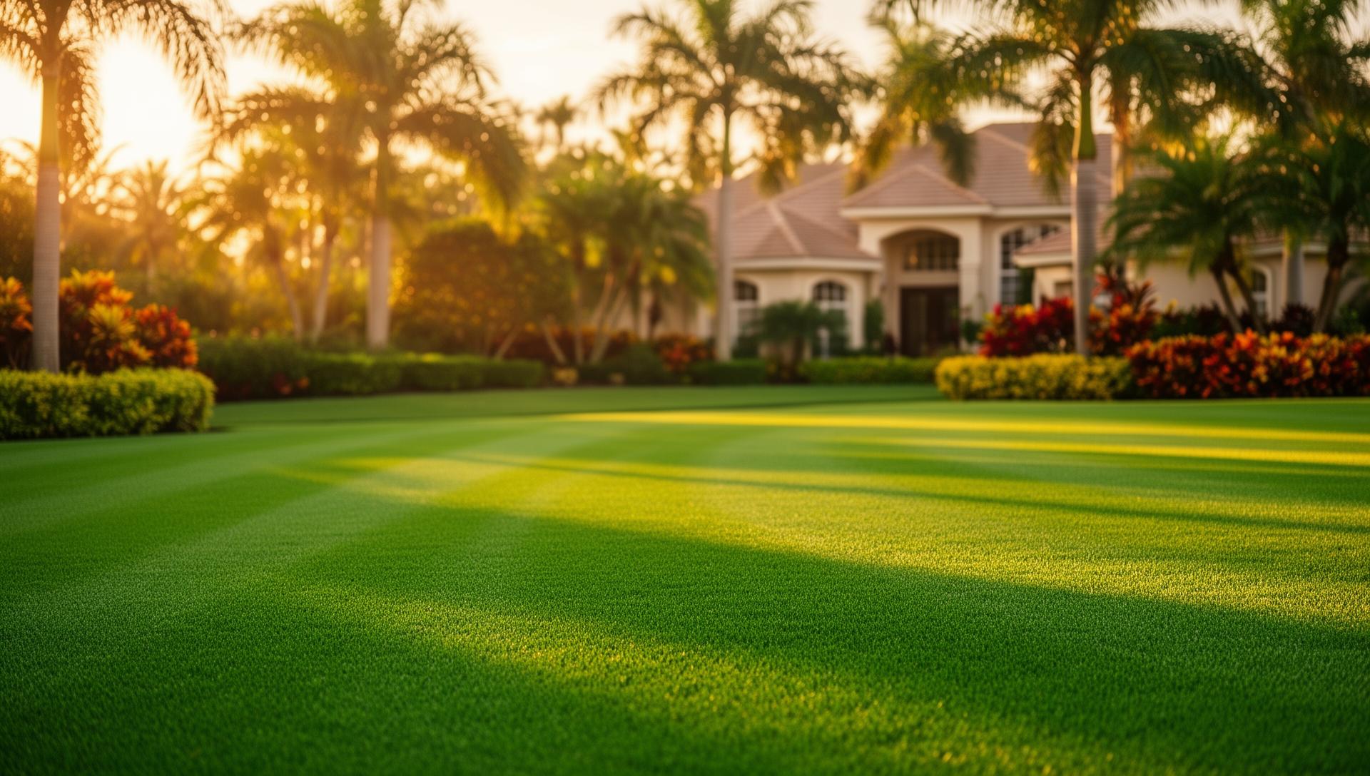 Perfectly manicured Florida lawn